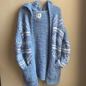 Blue and White Boho Cardigan
